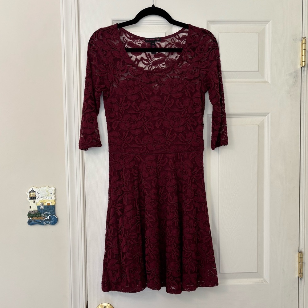 Material Girl Mid Sleeve Lace Dress